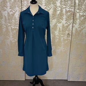 Duluth Trading Co Teal Long Sleeve Dress